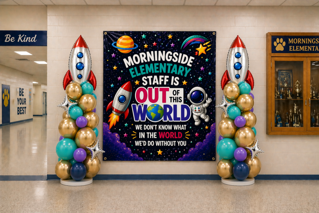 Outer Space Theme Teacher Appreciation Display