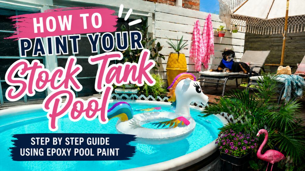 stock tank pool with painted interior